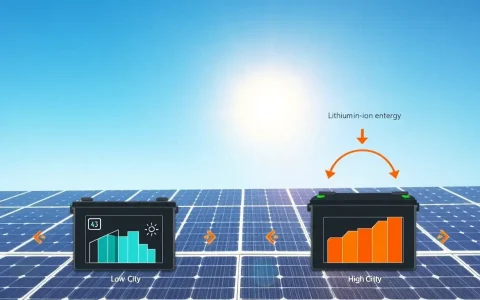 How does the energy density of lithium-ion batteries affect the cost of solar energy systems