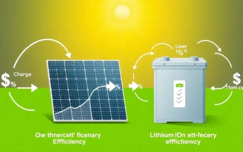 How does the efficiency of lithium-ion batteries impact the overall cost of solar energy systems
