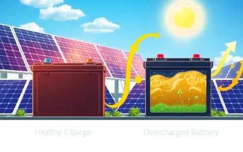 How does overcharging affect the lifespan of lithium-ion solar batteries