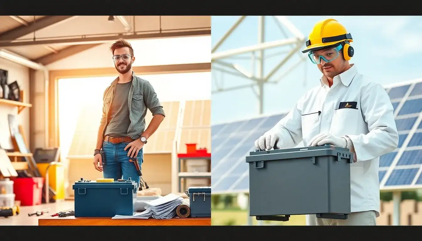 Can I perform maintenance on lithium-ion solar batteries myself, or should I hire a professional