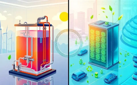 How do flow batteries compare to lithium-ion batteries in terms of cycle life and environmental impact