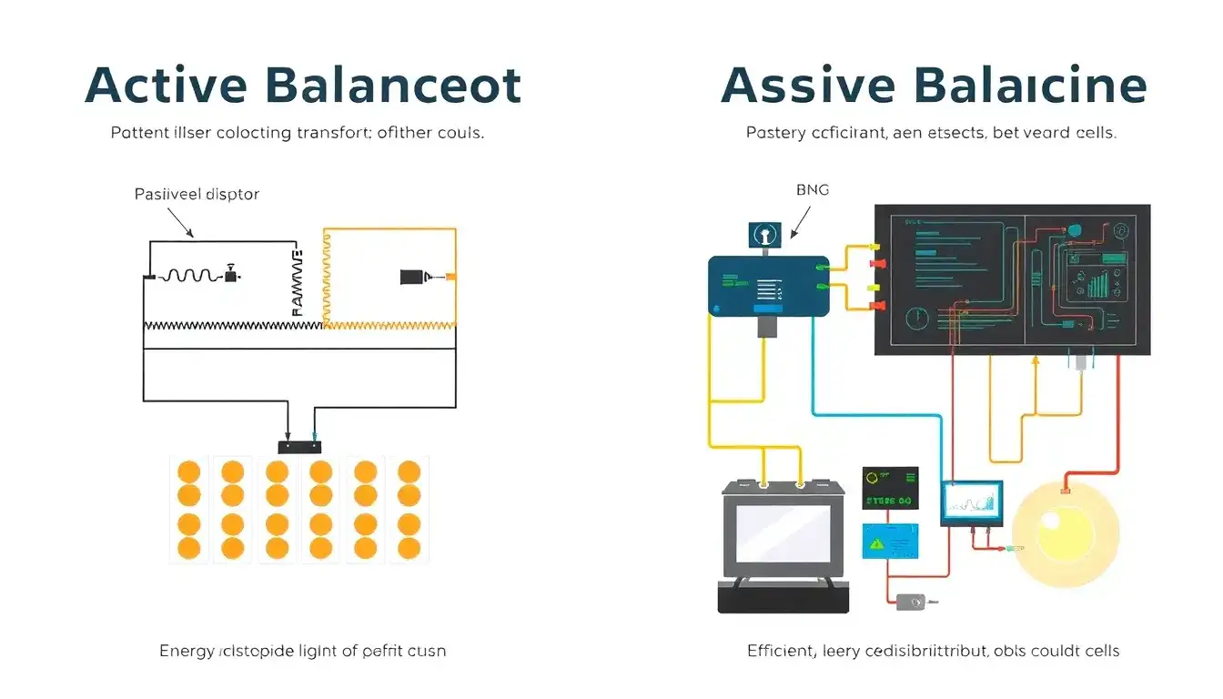 How does active balancing differ from passive balancing in a BMS