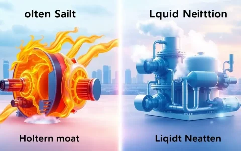 How does the efficiency of molten salt compare to liquid nitrogen engines