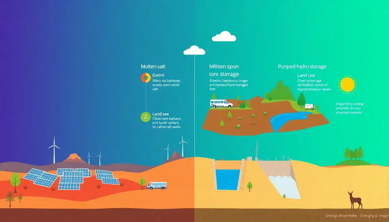 How does molten salt energy storage compare to other energy storage solutions in terms of environmental impact