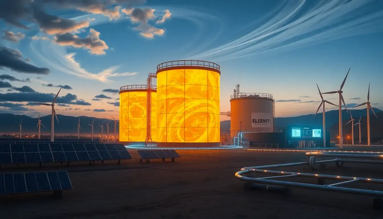 How long can molten salt energy be stored before it needs to be converted into electricity