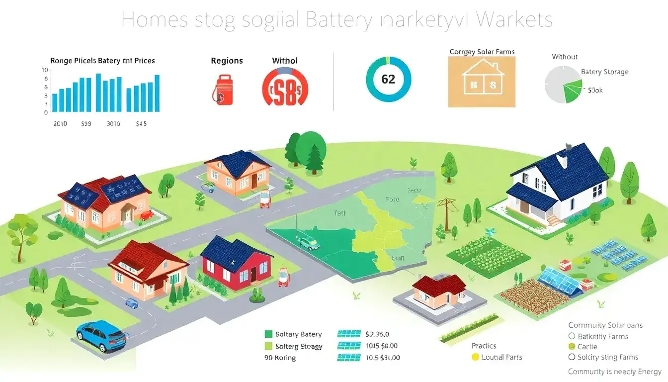 Are there specific regions where homes with battery storage systems sell for significantly higher prices