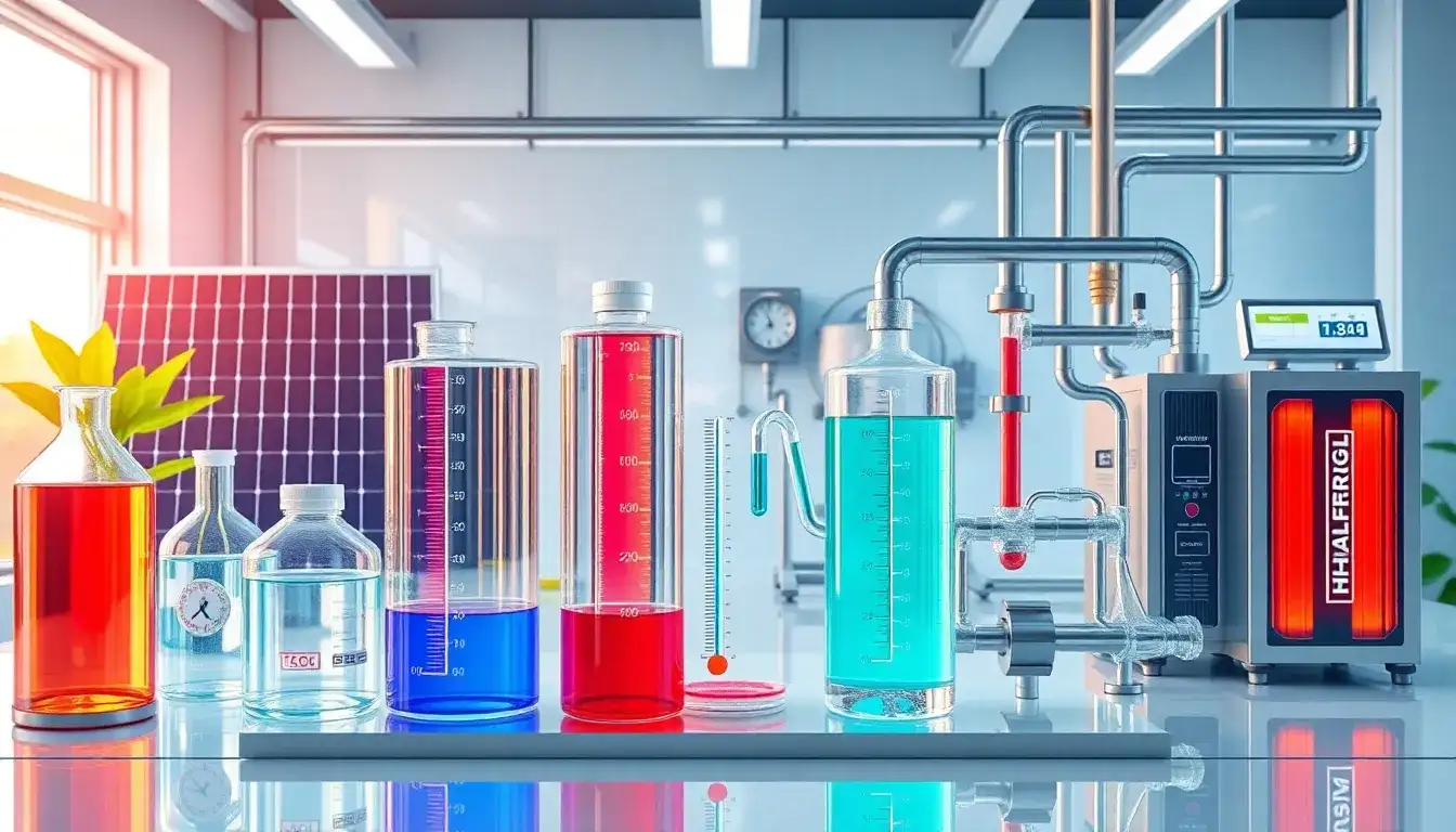 What are the most efficient heat transfer fluids currently used in thermal energy storage