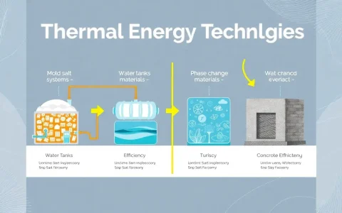 How do the efficiencies of different thermal energy storage technologies compare
