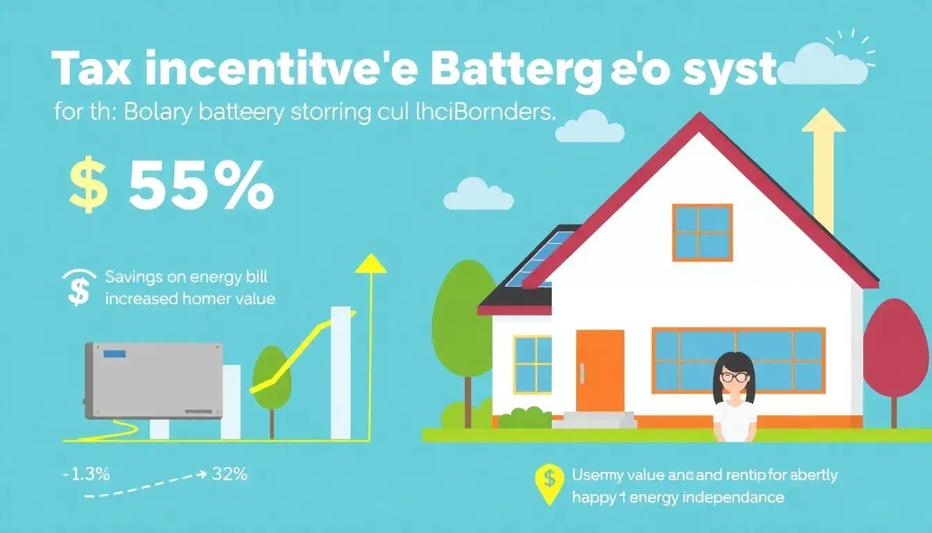 How do tax incentives for battery storage systems impact their overall value to homeowners