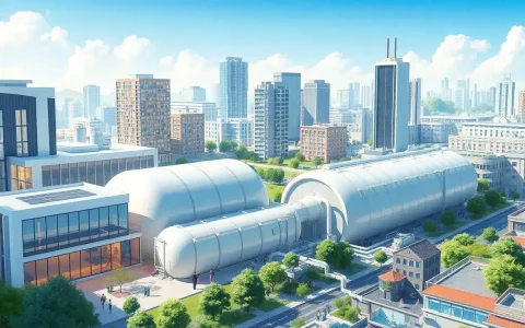 How can waste heat recovery systems be integrated with thermal energy storage in cities