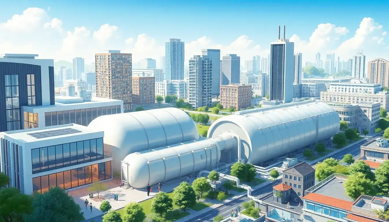 How can waste heat recovery systems be integrated with thermal energy storage in cities