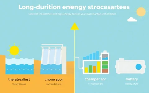 How does the cost of thermal energy storage compare to other long-duration energy storage technologies