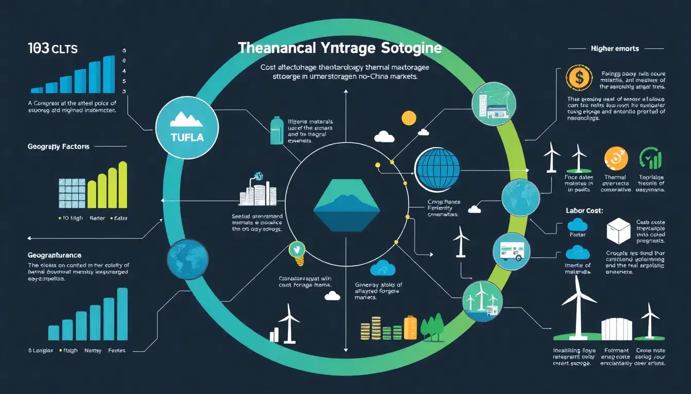What factors contribute to the higher costs of thermal energy storage in non-China markets