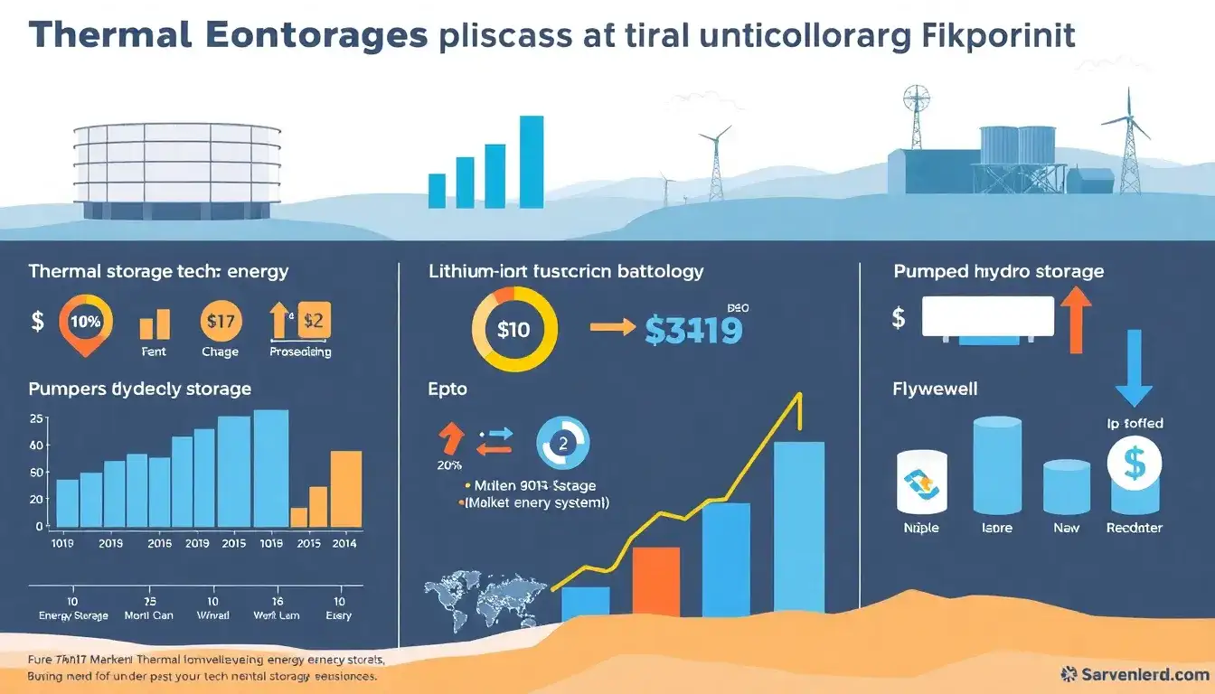 How does the cost of thermal energy storage in non-China markets compare to other energy storage technologies