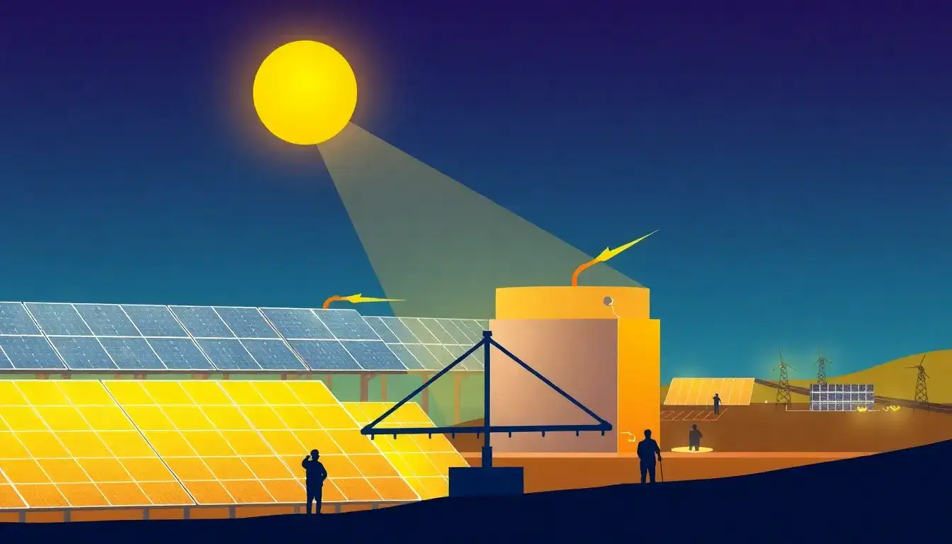 What role does thermal energy storage play in the overall efficiency of solar power plants