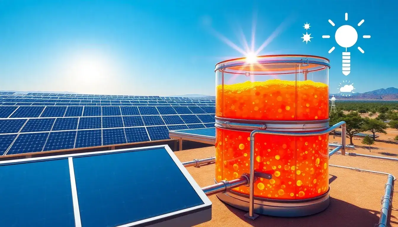What are the advantages of using molten salt in thermal energy storage