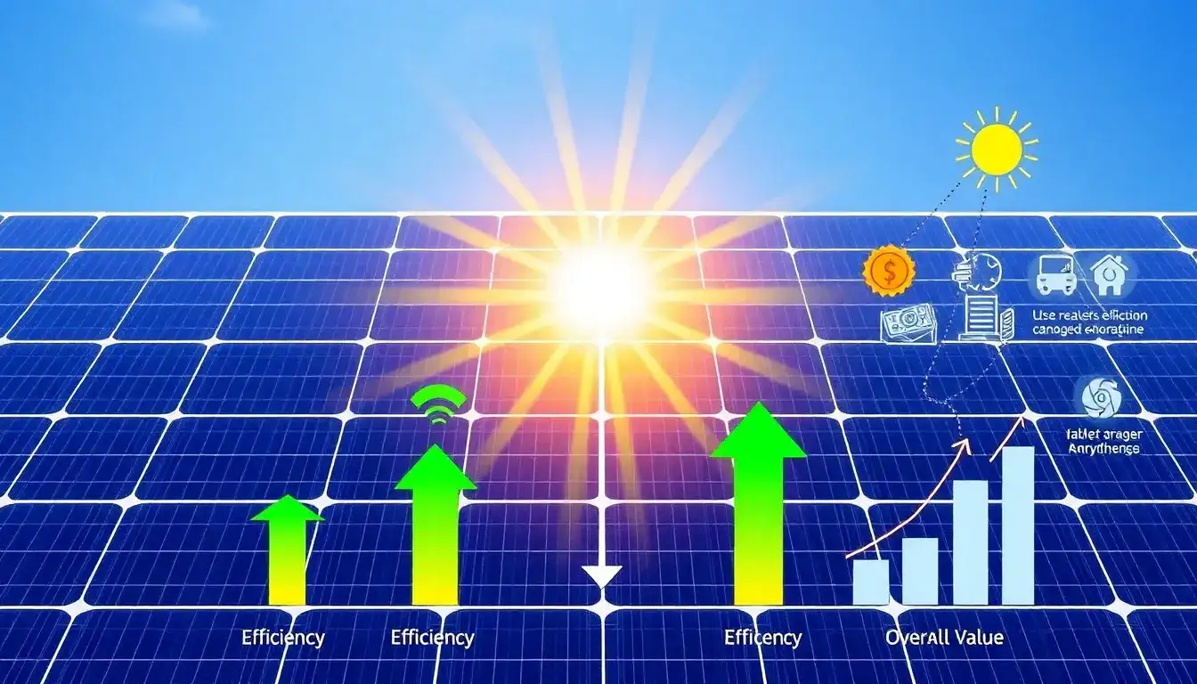How does the efficiency of solar panels impact their overall value