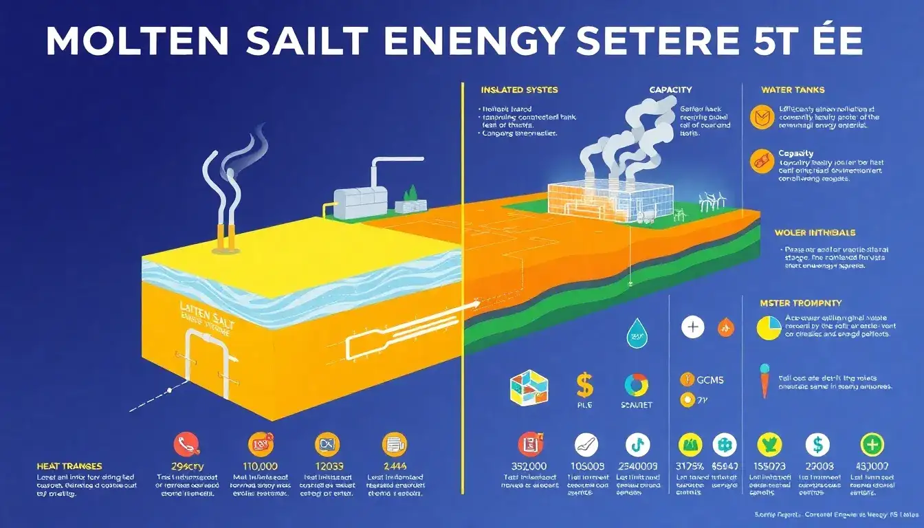 How does molten salt energy storage compare to other thermal energy storage methods