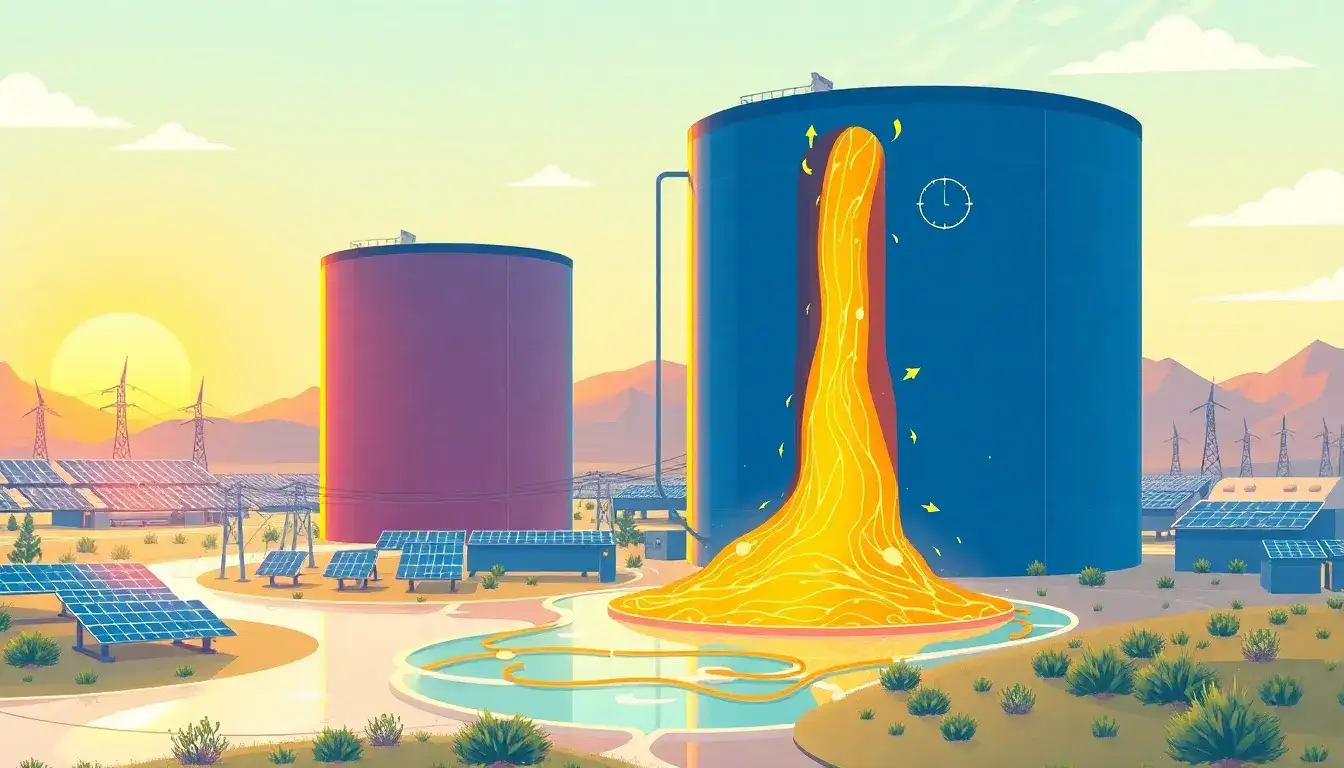 How long can molten salt energy be stored effectively