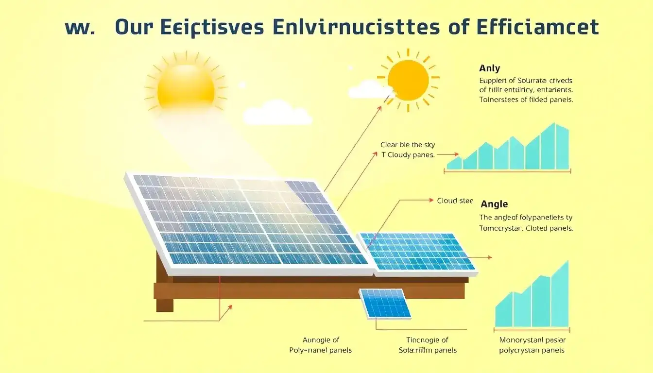 What are the main factors that influence solar panel efficiency