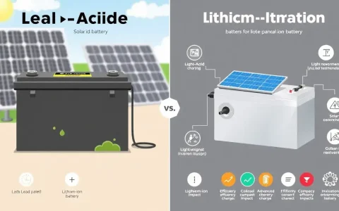 What are the main differences between lead-acid and lithium-ion batteries for solar energy storage