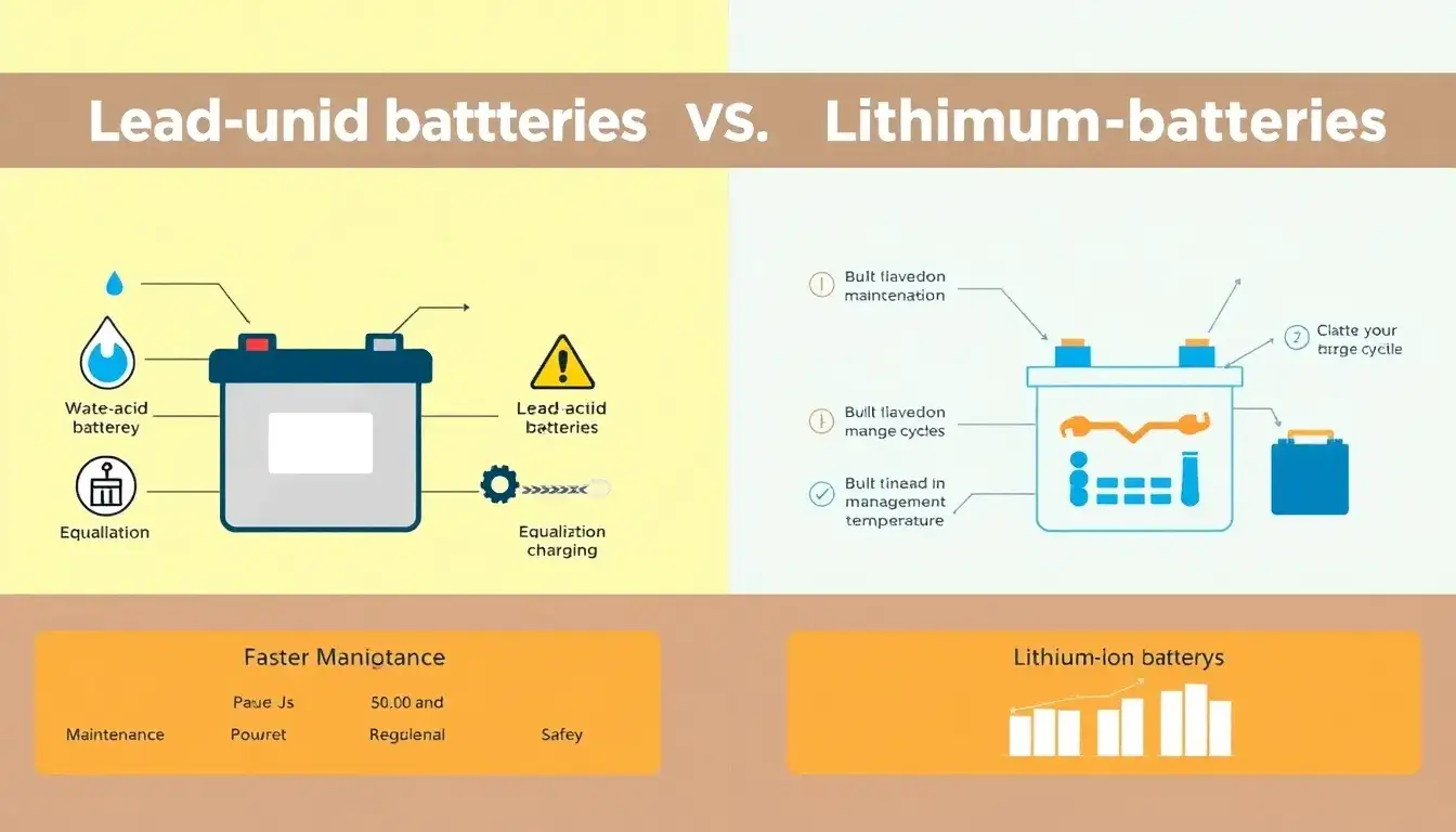 What are the maintenance requirements for lead-acid batteries versus lithium-ion batteries