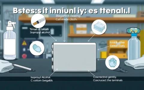 What are the best practices for cleaning lithium-ion battery terminals