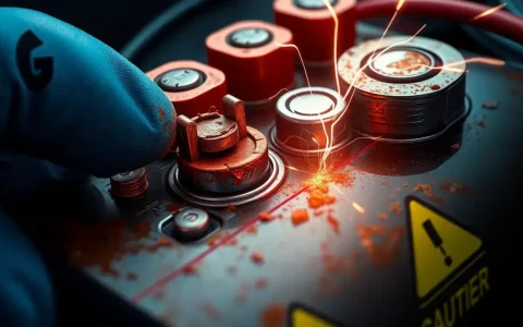 Are there any risks associated with cleaning lithium-ion battery terminals