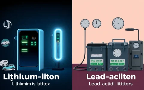 How do the charging times of lithium-ion batteries compare to lead-acid batteries