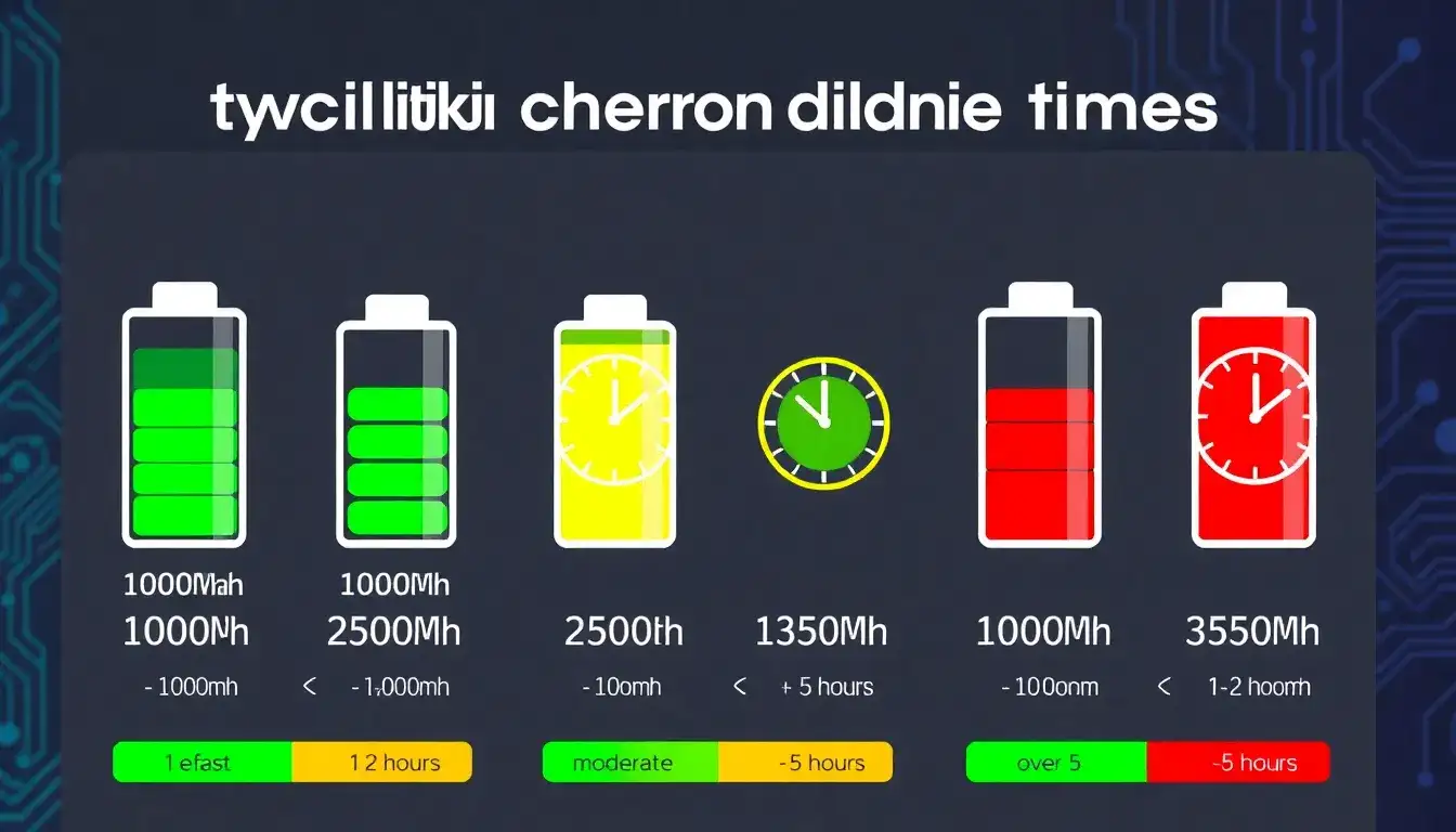 What are the typical charging times for different capacities of lithium-ion batteries