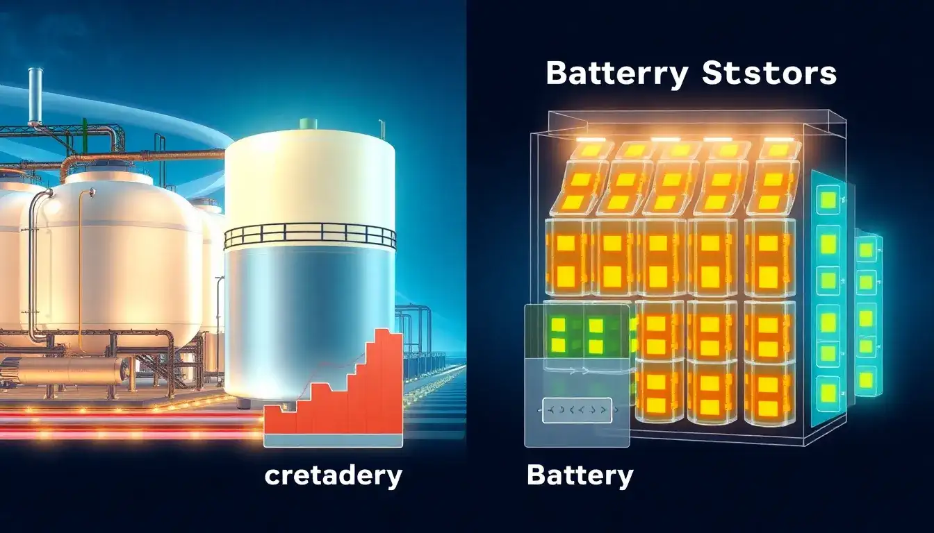 How does the energy density of hydrogen storage compare to battery storage