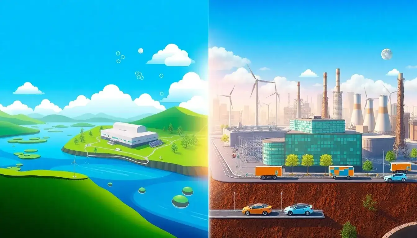 What are the environmental impacts of hydrogen storage versus battery storage