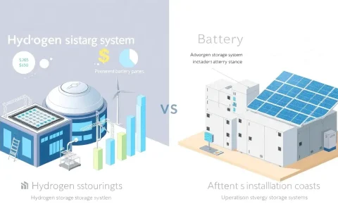 How does the cost of hydrogen storage systems compare to battery storage systems