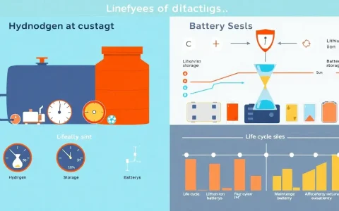 How do the lifespans of hydrogen storage systems compare to battery storage systems