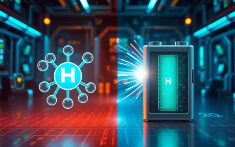 How does the energy density of hydrogen compare to lithium-ion batteries