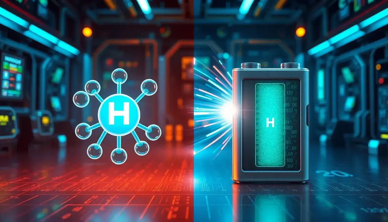 How does the energy density of hydrogen compare to lithium-ion batteries