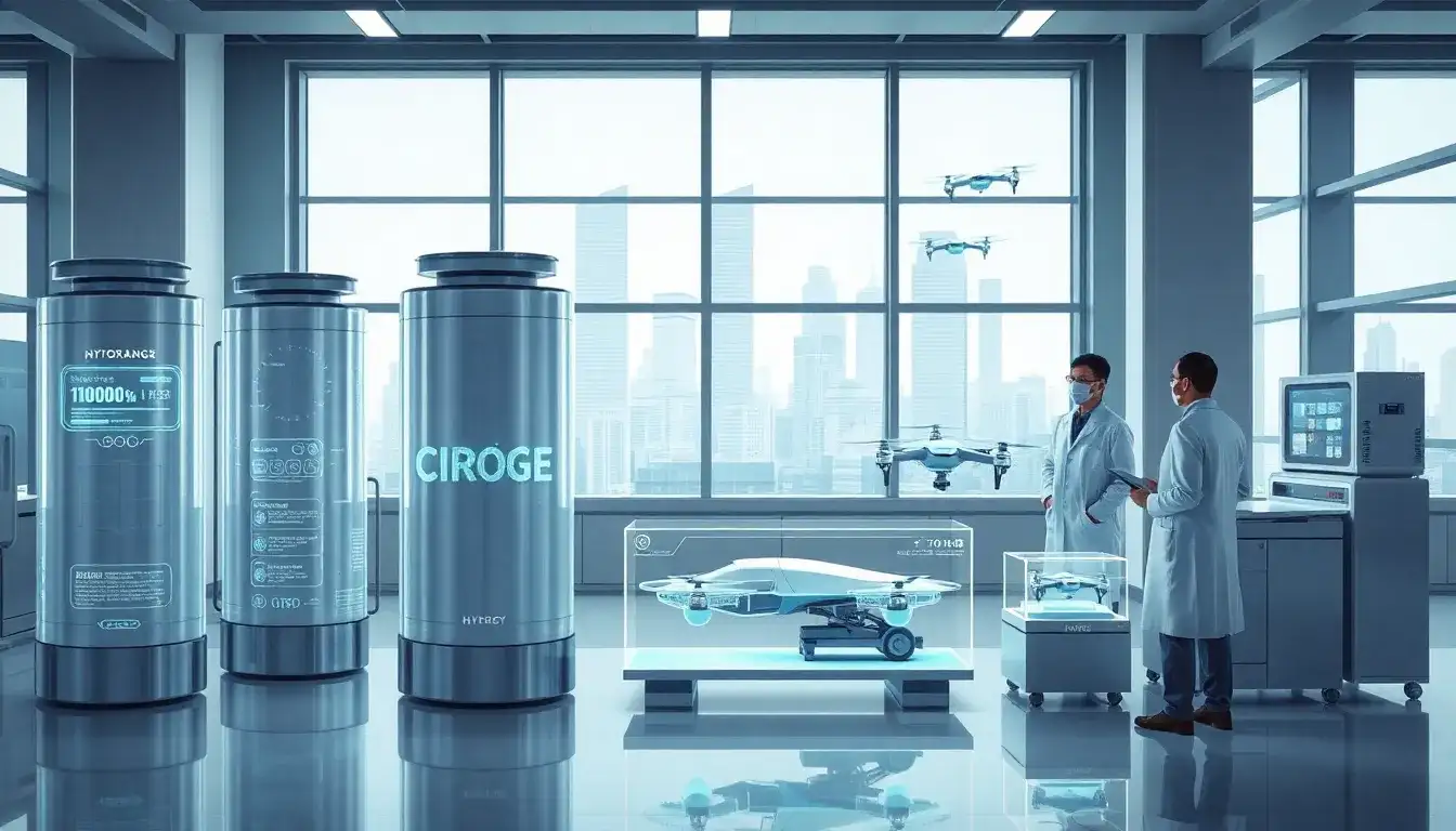 What advancements are being made to improve hydrogen storage for mobile use