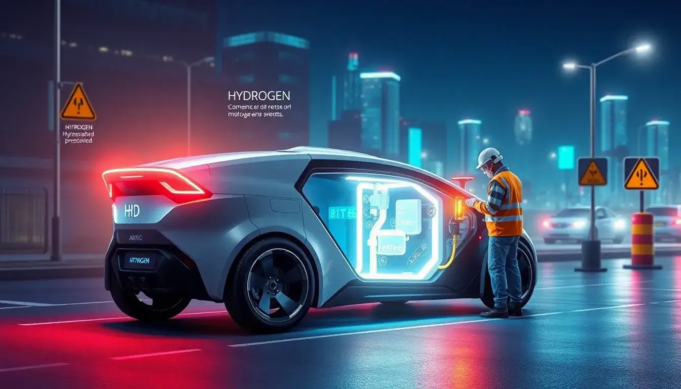 What are the safety concerns associated with using hydrogen in mobile applications