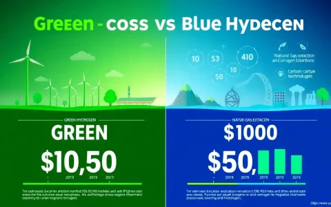 How does the cost of green hydrogen compare to blue hydrogen