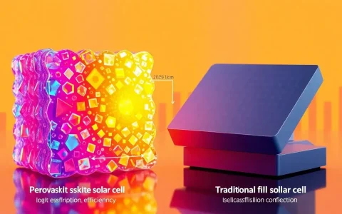 How do perovskite solar cells compare to traditional silicon solar cells in terms of efficiency