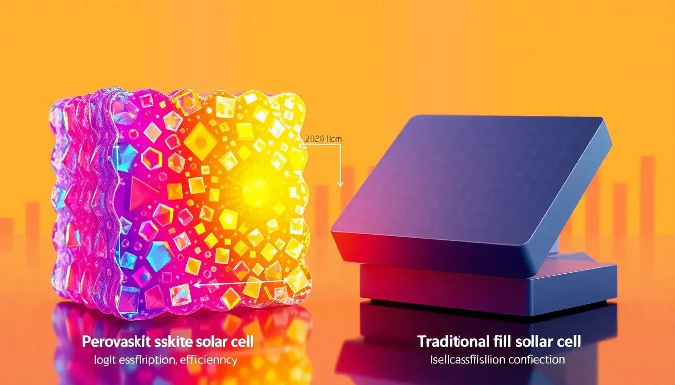 How do perovskite solar cells compare to traditional silicon solar cells in terms of efficiency