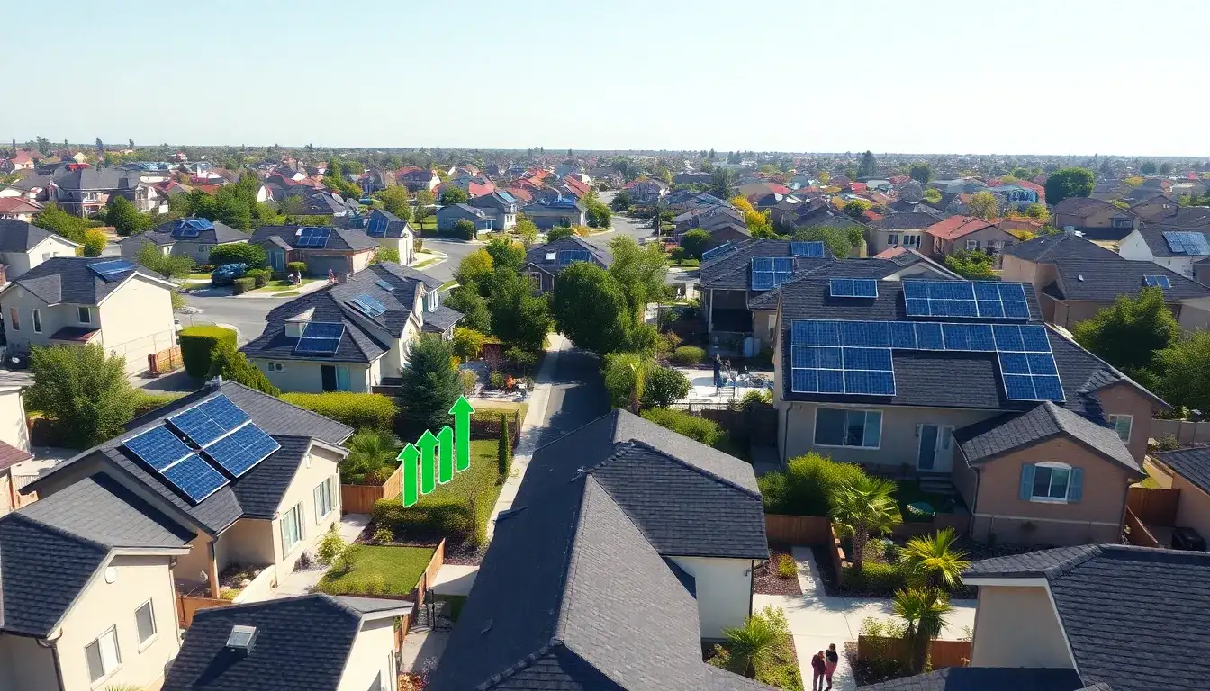 How do local electricity rates affect the value of homes with solar panels