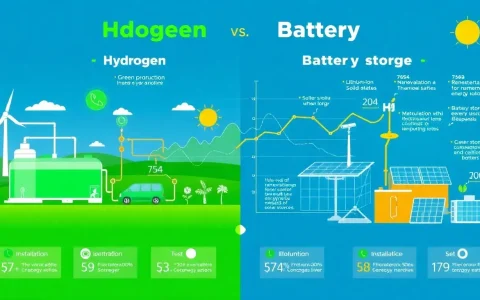 How do the costs of green hydrogen and battery storage compare over the long term