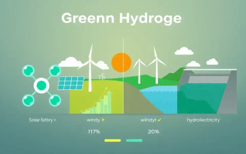 How does green hydrogen compare to other clean energy sources in terms of efficiency