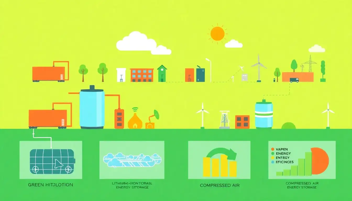 How does green hydrogen compare to other energy storage solutions in terms of efficiency