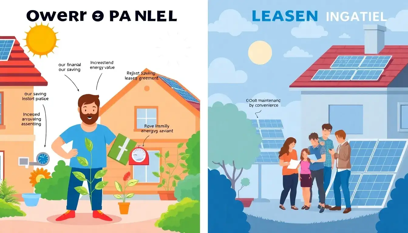 What are the benefits of owning solar panels versus leasing them