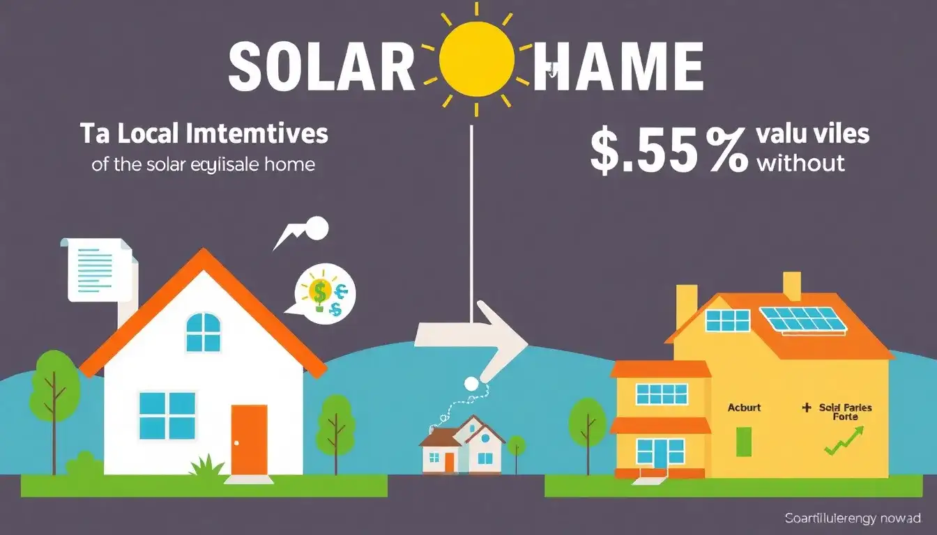 How do local incentives and tax benefits influence the resale value of solar-equipped homes