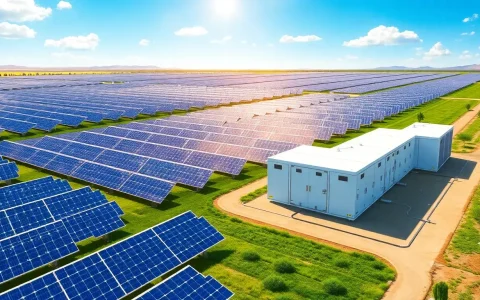 How does Johnson Controls' solar farm with battery storage work