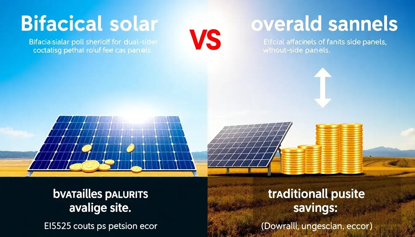 How do bifacial solar panels compare to traditional monofacial panels in terms of overall cost savings
