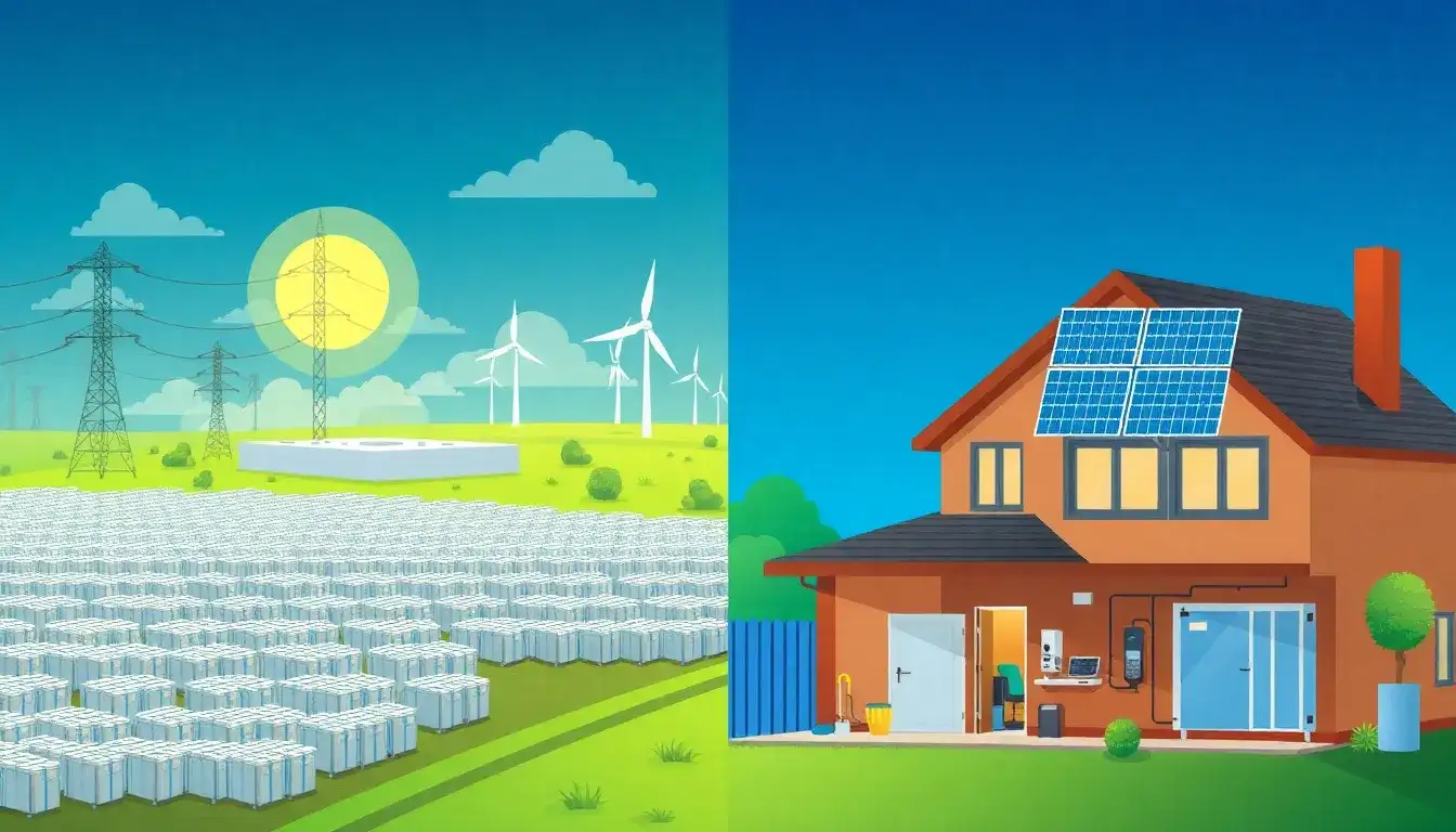 What are the main differences between utility-scale and residential battery storage